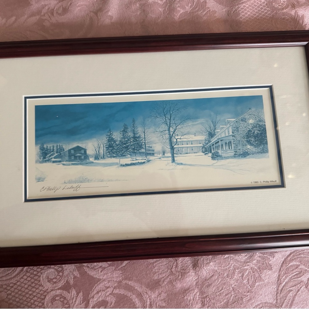 C. Phillip Wikoff Framed Winter Landscape Art Print